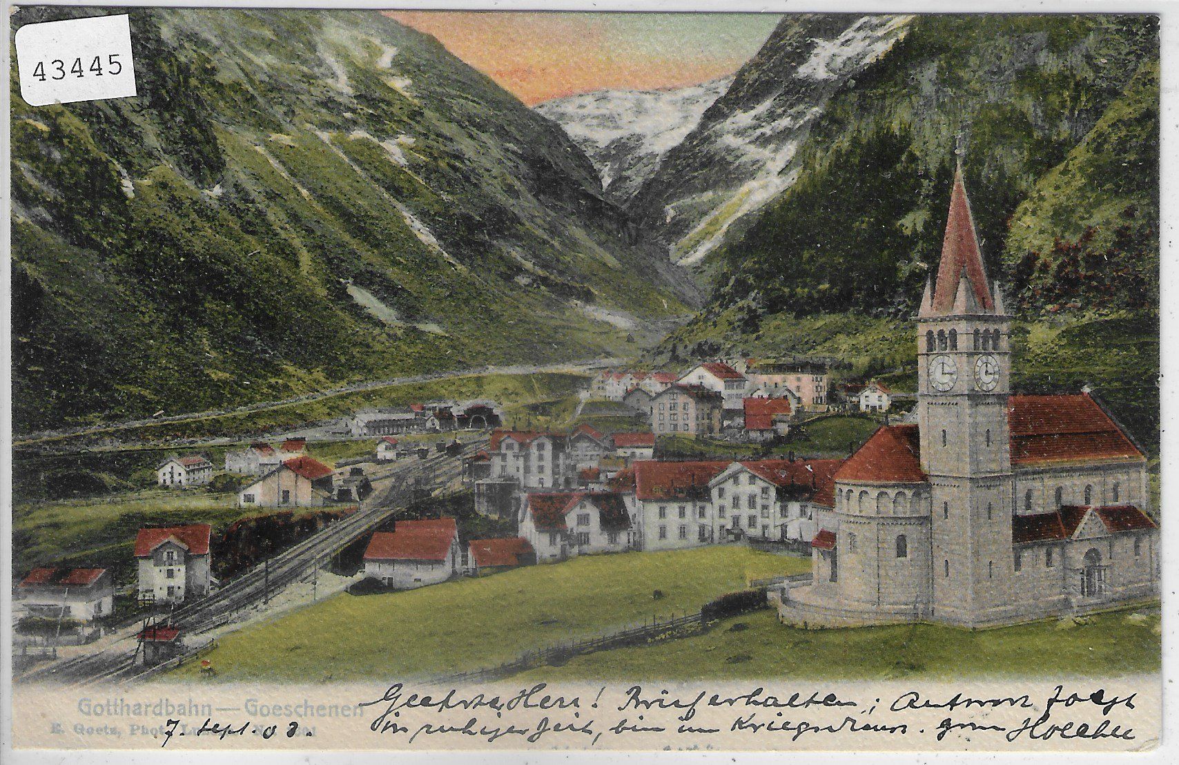 Ansichtskarten: Gotthardbahn - Goeschenen - Litho – Gebraucht aus Ettingen von Kartenplanet