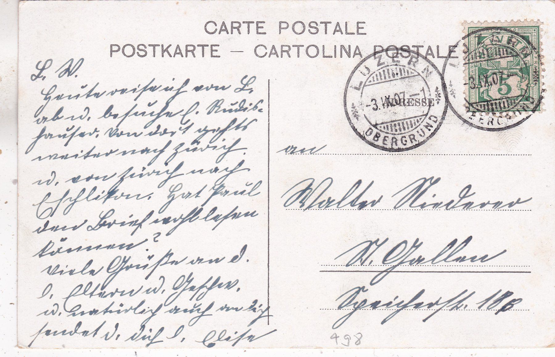 Cartoline postali: Tellskapelle 1907 – Usato da Herisau venduto da Lisegrat2008 1