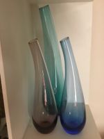 3er Set Vasen Glas Vintage