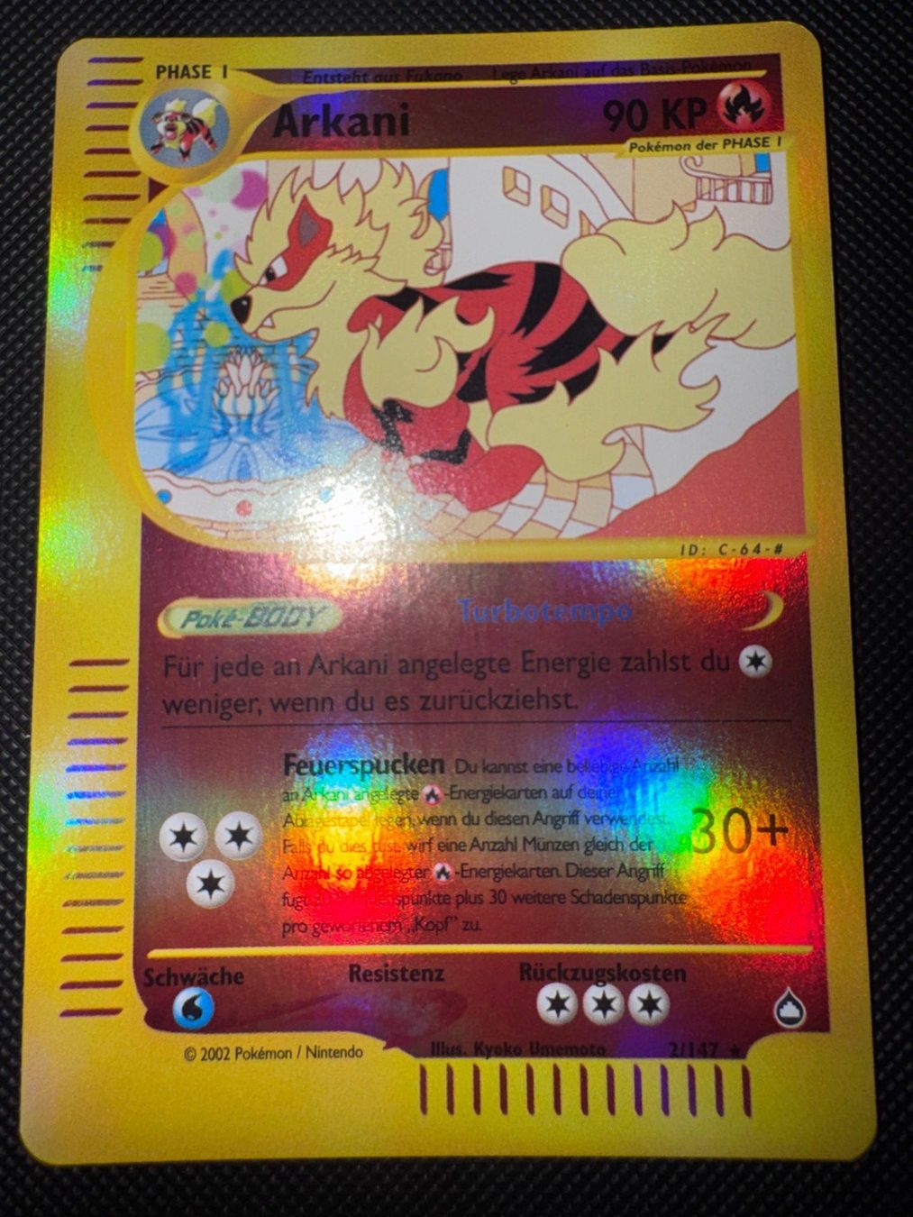 Pokémon Cartes à collectionner: Pokemon Arkani Reverse Holo 2/147 - Aquapolis - DE – D'occasion à Erstfeld par PokeSandero 1