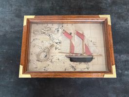 Ancien Cadre Voilier Noeuds Marin