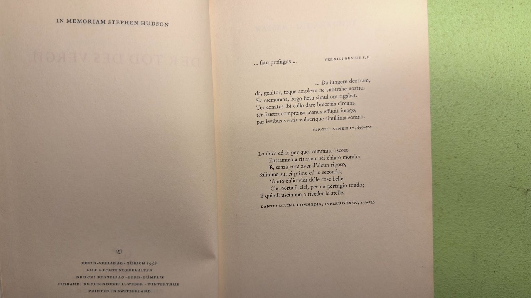 Libri: Hermann Broch: Der Tod des Vergil. – Usato da Zürich venduto da allp 2