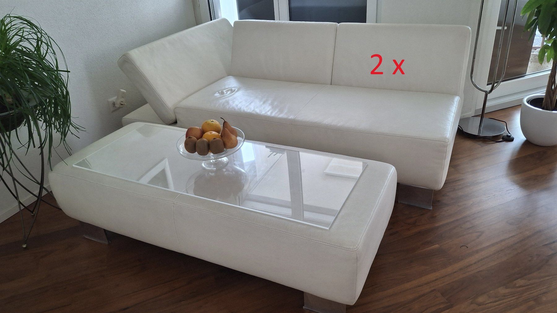 Divani: 3 Teiliges Echtledersofa Offwhite – Usato da Horw venduto da cha_g7bk