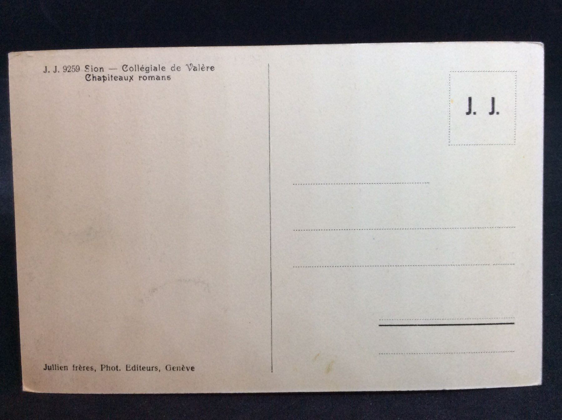 Cartoline postali: Sion - Collégiale de Valère: Chapiteaux Romans – Usato da Widnau venduto da Brusi9 1