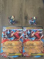 2 Mega Lucario Figuren sowie grosse Karten