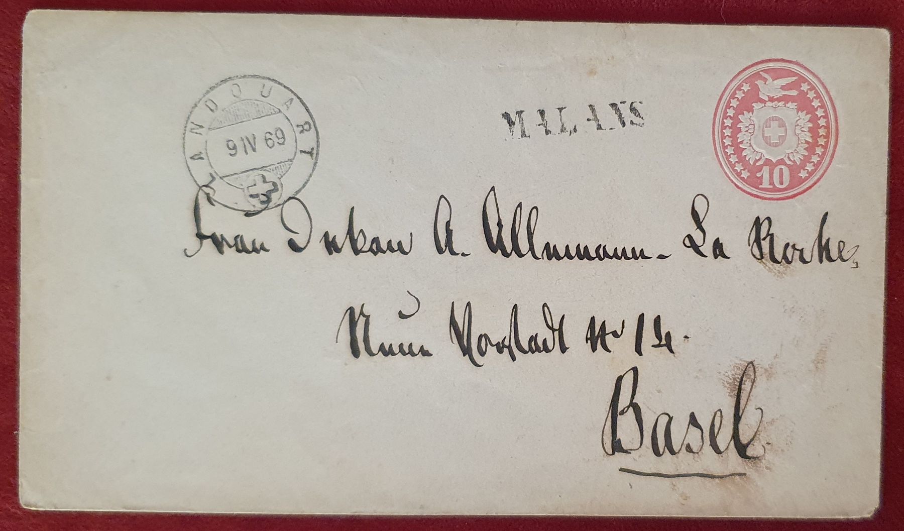Tutti i francobolli: Tüblibrief Landquart nach Basel 1869, Stabstempel MALANS – Usato da Kreuzlingen venduto da Rschweiz1