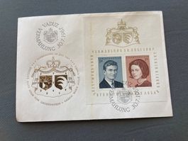 Umschlag Vaduz Vermählung 30.07.1967 Liechtenstein 2x 1.9...