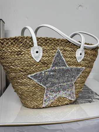 Stroh Tasche mit Stern - Sommertasche ☀️