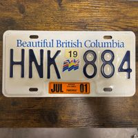 🇨🇦 Autoschild, British Columbia HNK-884 - Kanada 