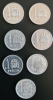 7x 1 Peseta Münzen 1984-1987 Spanien Spain Coins Moneta