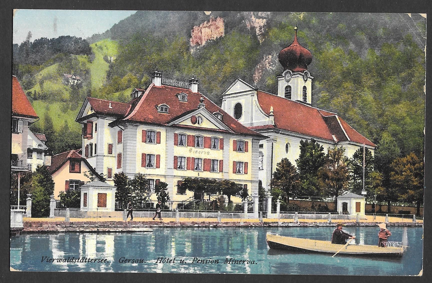 Cartoline postali: Gersau Hotel und Pension Minerva – Usato da Olten venduto da clotaldi