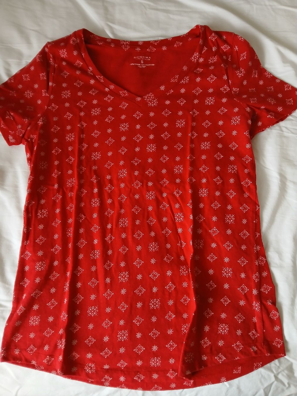 Top: Sonoma Red patterned T-Shirt, size S, Very good condition – Usato da Dübendorf venduto da rol_fm6d