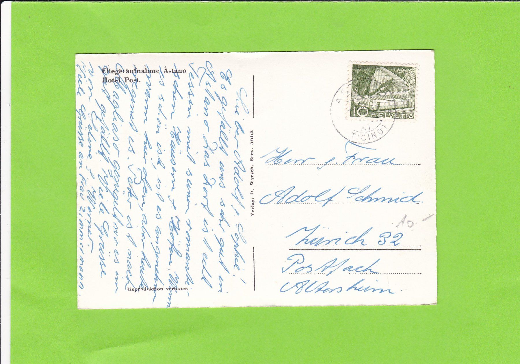 Cartoline postali: Fliegeraufnahme Astano – Usato da St. Peterzell venduto da neckertal 1