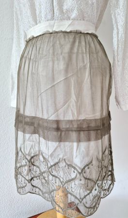 NOA NOA XL L ROCK JUPE  BEIGE STICKEREI TOP ZU BLUSE TUNIKA