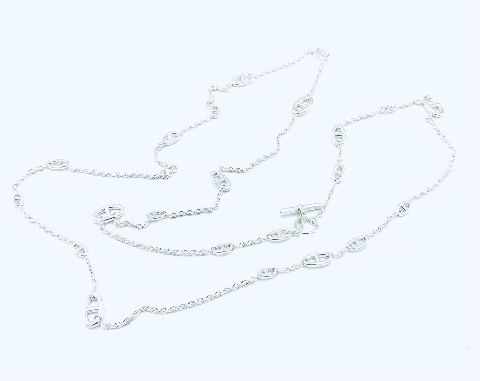 Collier Sautoir Chaîne D’ancre En Acier Inoxydable – Argenté, 75 Cm