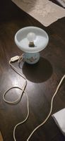 Vintage Lampe mit Blumenmuster, hellblau aus Frankreich