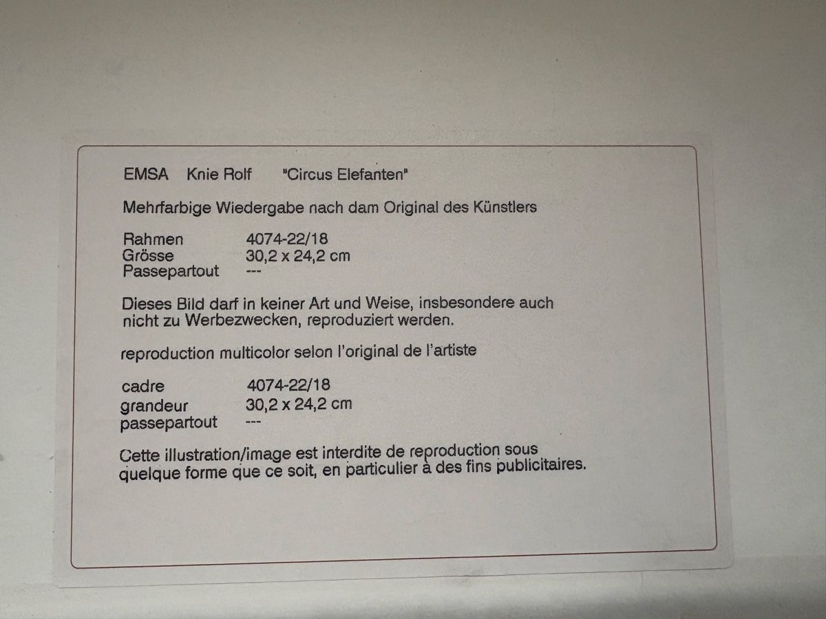 Gemälde: 4er-Set: Rolf Knie Kunstdrucke gerahmt – Gebraucht aus Basel von froehlicherVagabund 8