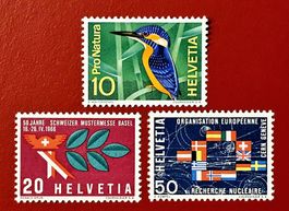 WERBE SATZ 439 440 441 EISVOGEL MUBA CERN 1966** POSTFRISCH