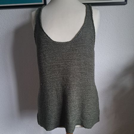 Damen Stricktop ärmellos Khaki Grösse M guter Zustand