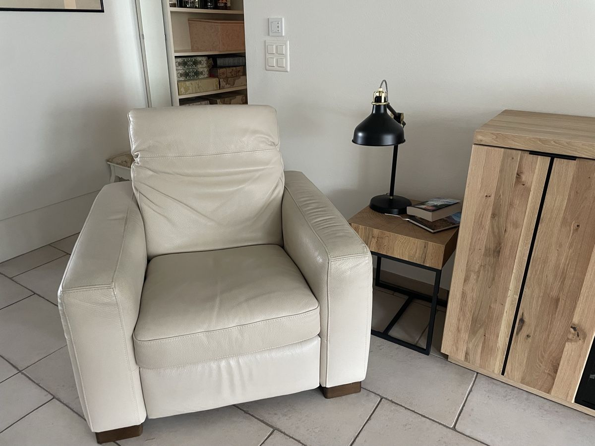 Poltrone: Leder Sessel, echt, beige, Relaxsessel  – Usato da Freienbach venduto da schimmel01 1