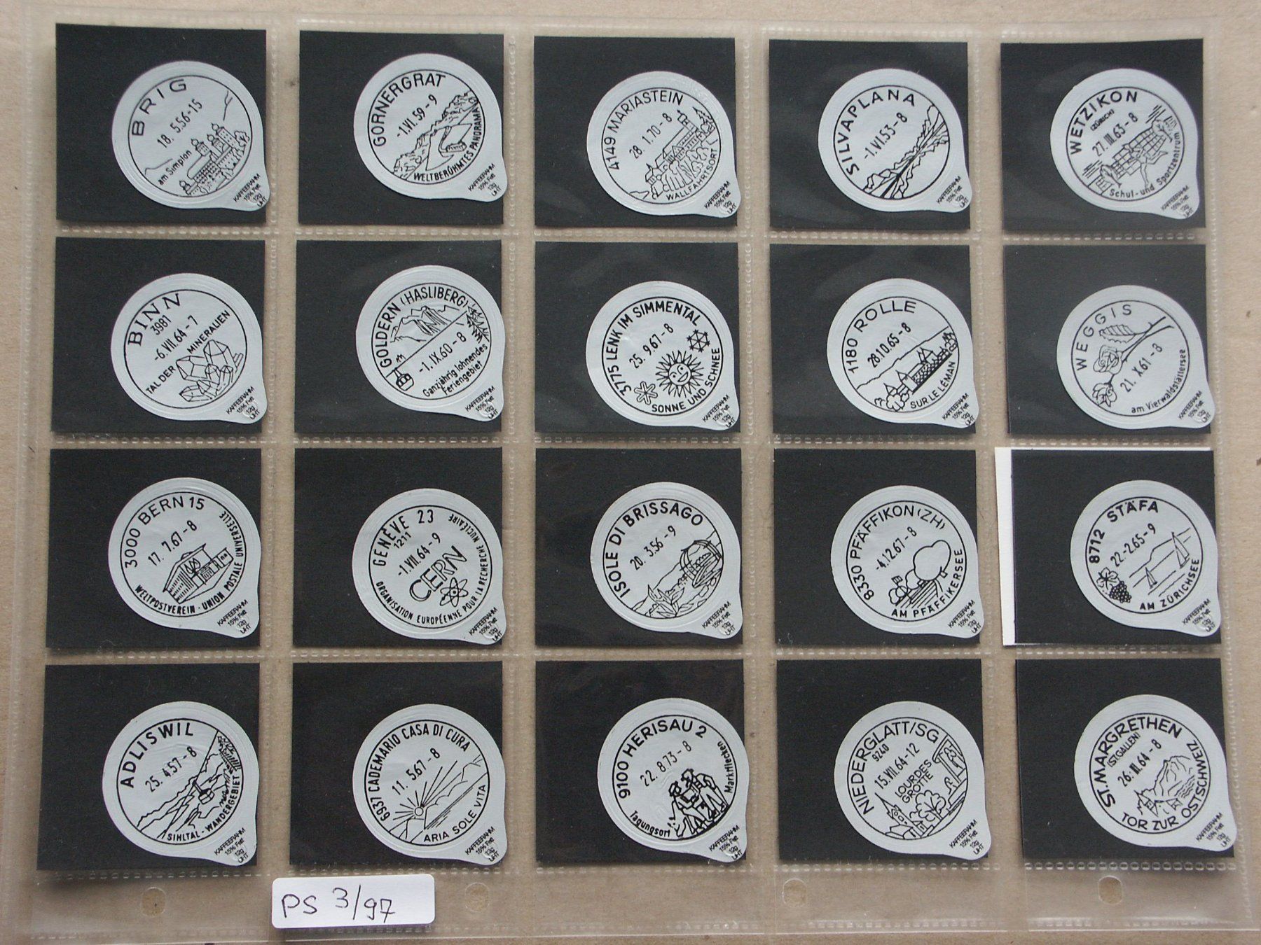 Kaffeerahmdeckel: Serie   PS  3 / 97      Poststempel             Gastro  rund – Gebraucht aus Niederglatt ZH von herzblatt5449