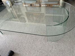 Designer Glas Tisch, oval, zeitlos