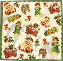 Serviette christmas stickers 25x25 (w287)