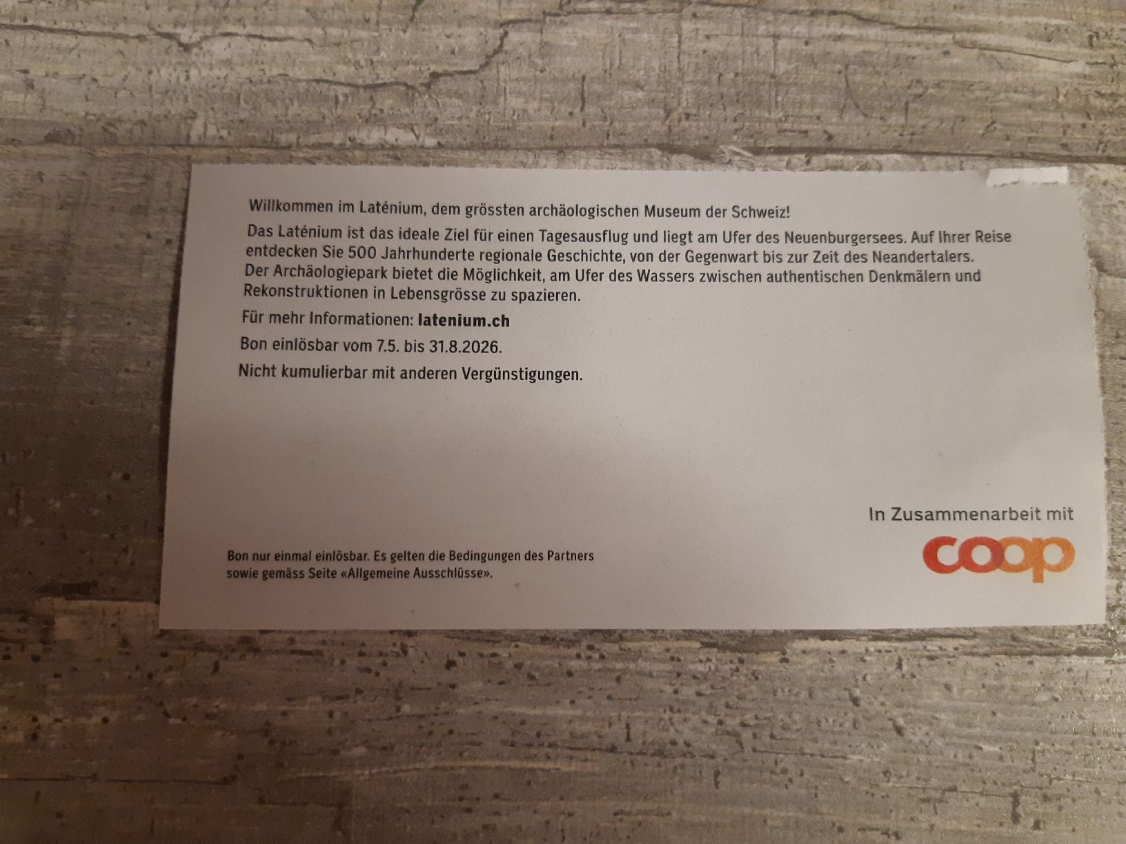 Buoni: Laténium, Neuchâtel 2 für 1 – Nuovo (secondo la descrizione) da Toffen venduto da Gwunderegge77 1