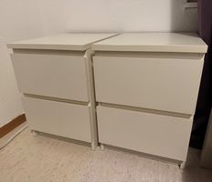 2 Stück Ikea Malm Nachttisch weiss