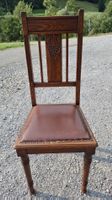 4xStühlel Holz Leder Antik guter Zustand