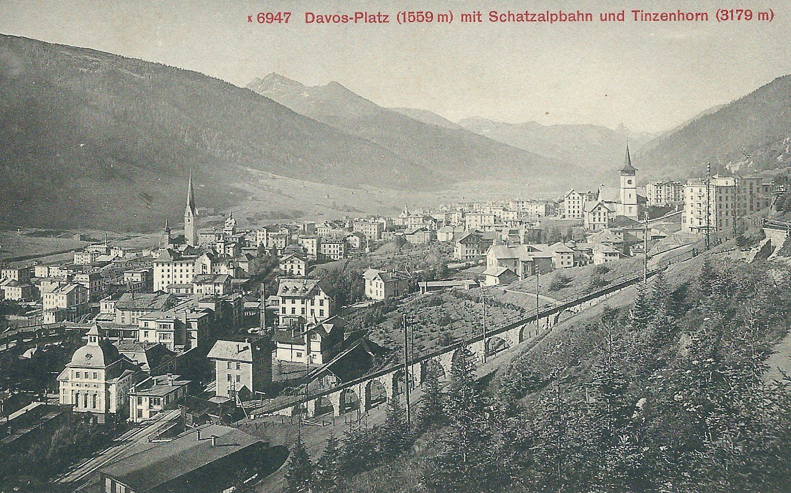 Cartes postales: 6 alte Ansichtskarten von Davos Graubünden – D'occasion à Flums par Guscha1 2