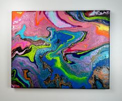 Acryl-Flüssigkeitsmalerei, rechteckig