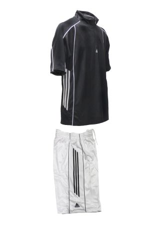 Adidas Basketball Set Polo+Shorts/Clima/schwaz/weiss/Gr.2XLT