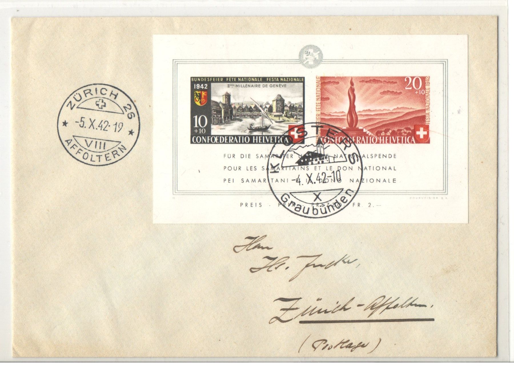 Alle Briefmarken: Pro Patria – Gebraucht aus Echichens von Topfila