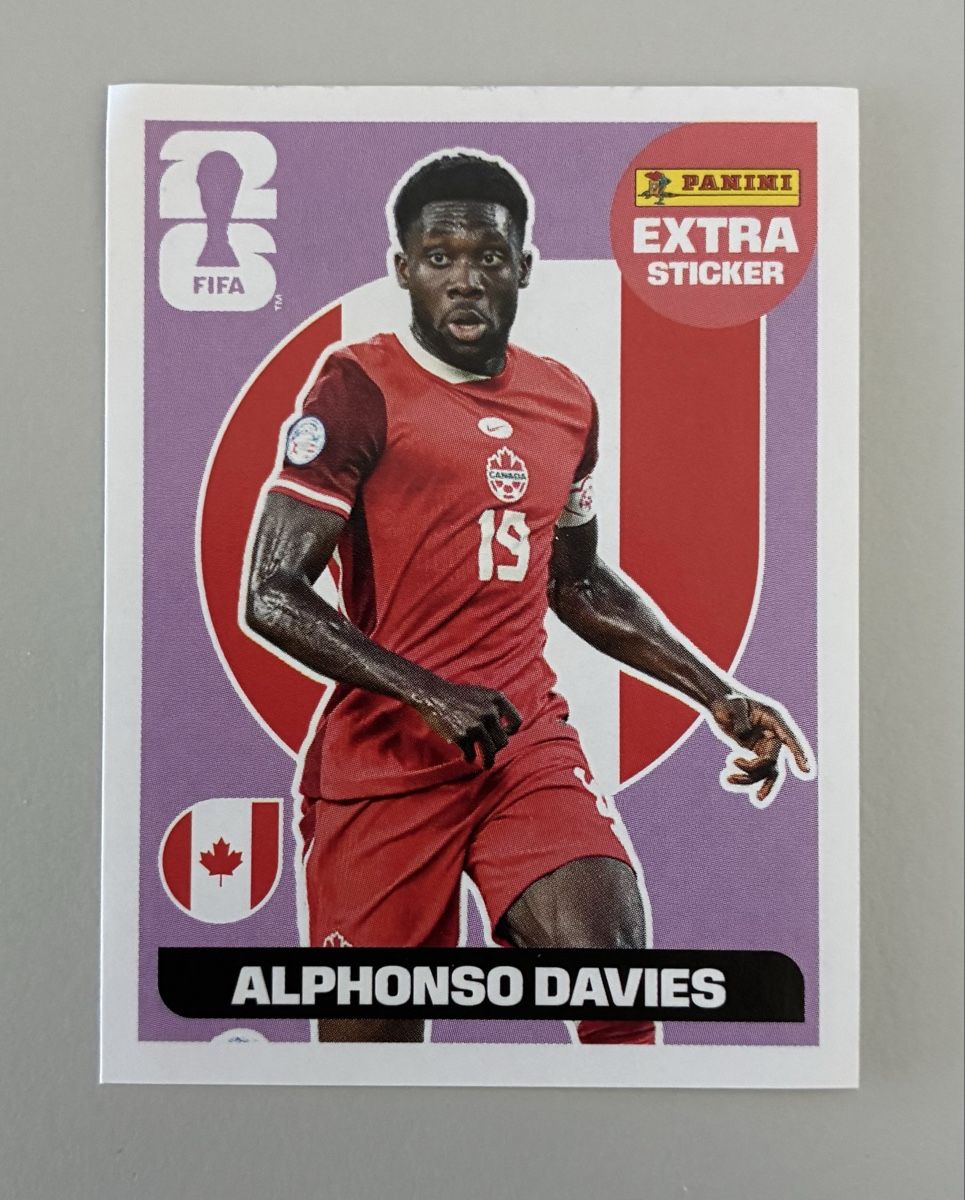 Panini Carte collezionabili: Panini Extra Sticker Lila WM 2026 Alphonso Davies – Nuovo (secondo la descrizione) da Urdorf venduto da tho_dyl8