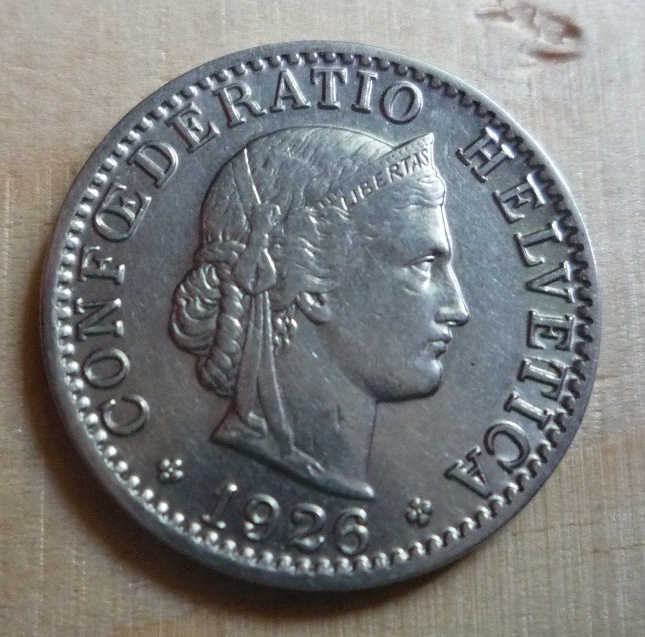 Tutti le monete: 2 x 20 Rappen 1926, vz-unz – Usato da Rieden SG venduto da Sammelfreund 2