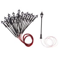 10 Stk. LED-Miniatur Strasse Lichter 65mm. Peitschenleuchte