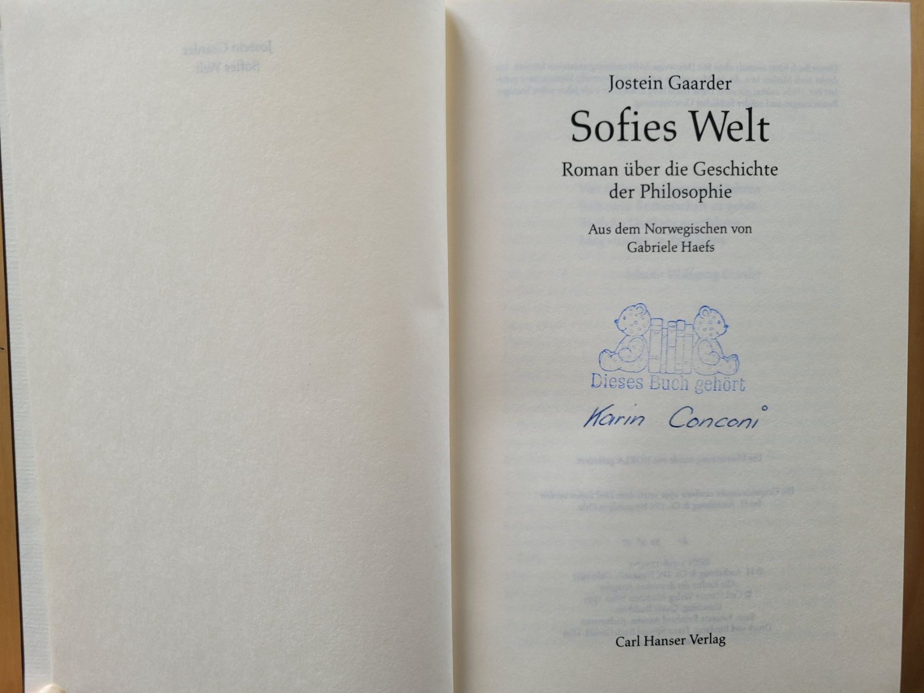 Bücher: Sofies Welt von Jostein Gaarder (Hardcover) – Gebraucht aus Wiesendangen von samoalk 3