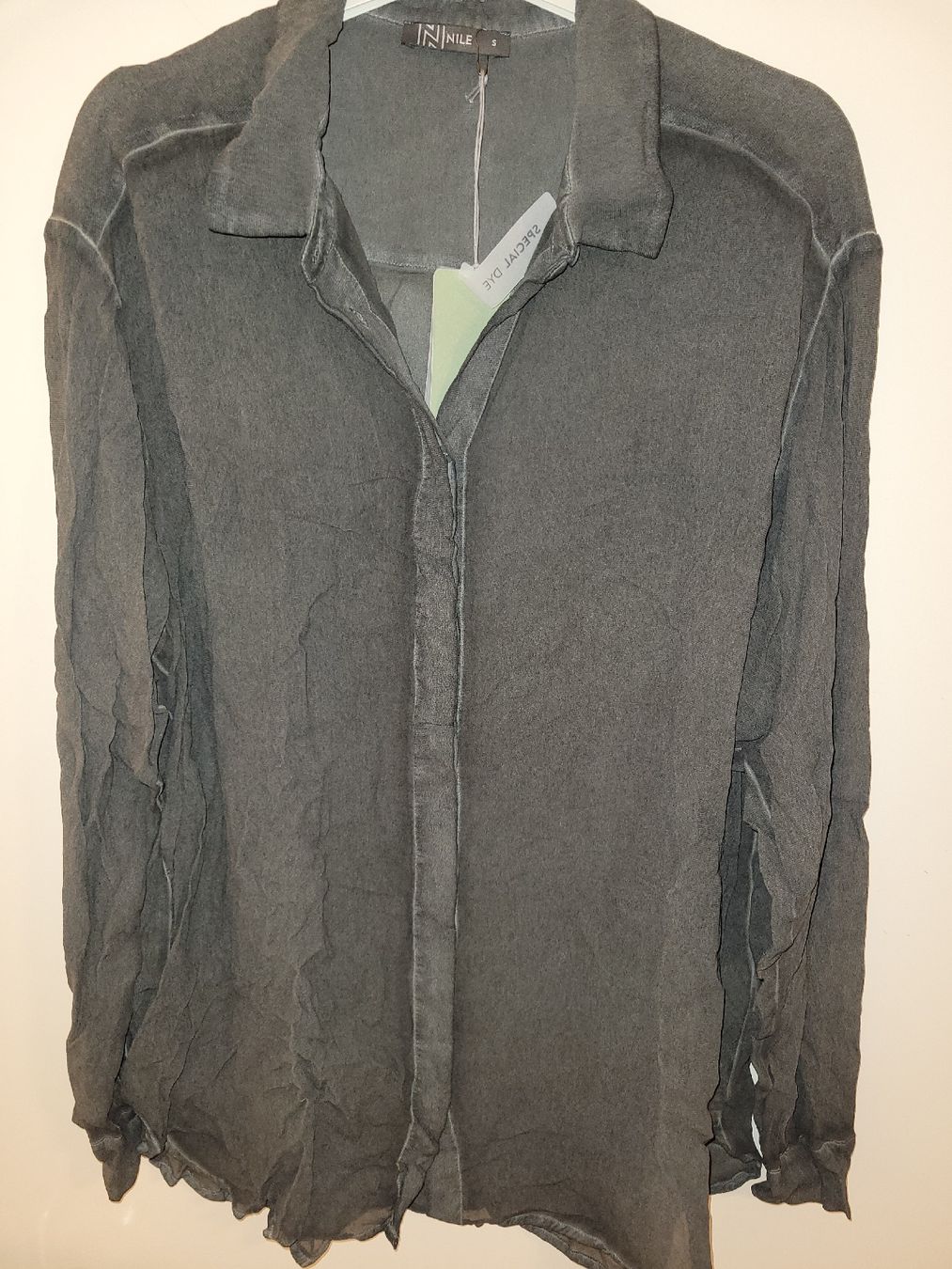 Nile Camicette: nile bluse neu gr. S grau/ dunkelgrau – Nuovo e nell'imballaggio originale da Luzern venduto da Ami-be