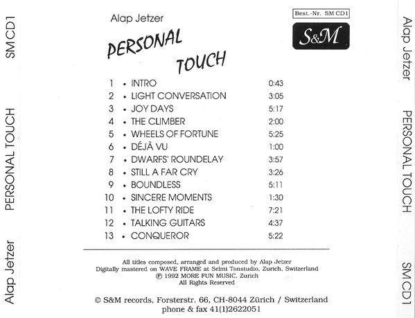 CD: Alap Jetzer – Personal Touch – Usato da Winterthur venduto da meduc11 1