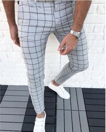 NEUE Herren Casual Hose grau-schwarz Gr. M - 223320
