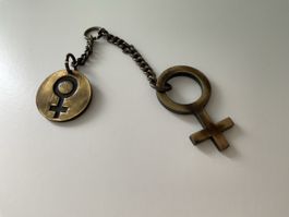 Metal Bag or Keychain Accessory, antique style vintage