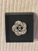 Chanel CC  Camelie Brosche Silber Strass