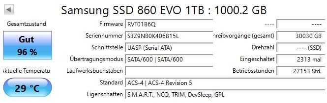Samsung Disques durs: Samsung 860 Evo 1TB SSD - Gratis Versand – D'occasion à Wangs par Sdil 2