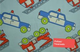 *Sale* Baumwolljersey Print Polizei/Feuerwehr