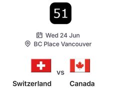 Schweiz - Kanada WM Ticket in Kat. 2 Vancouver 24.6.26
