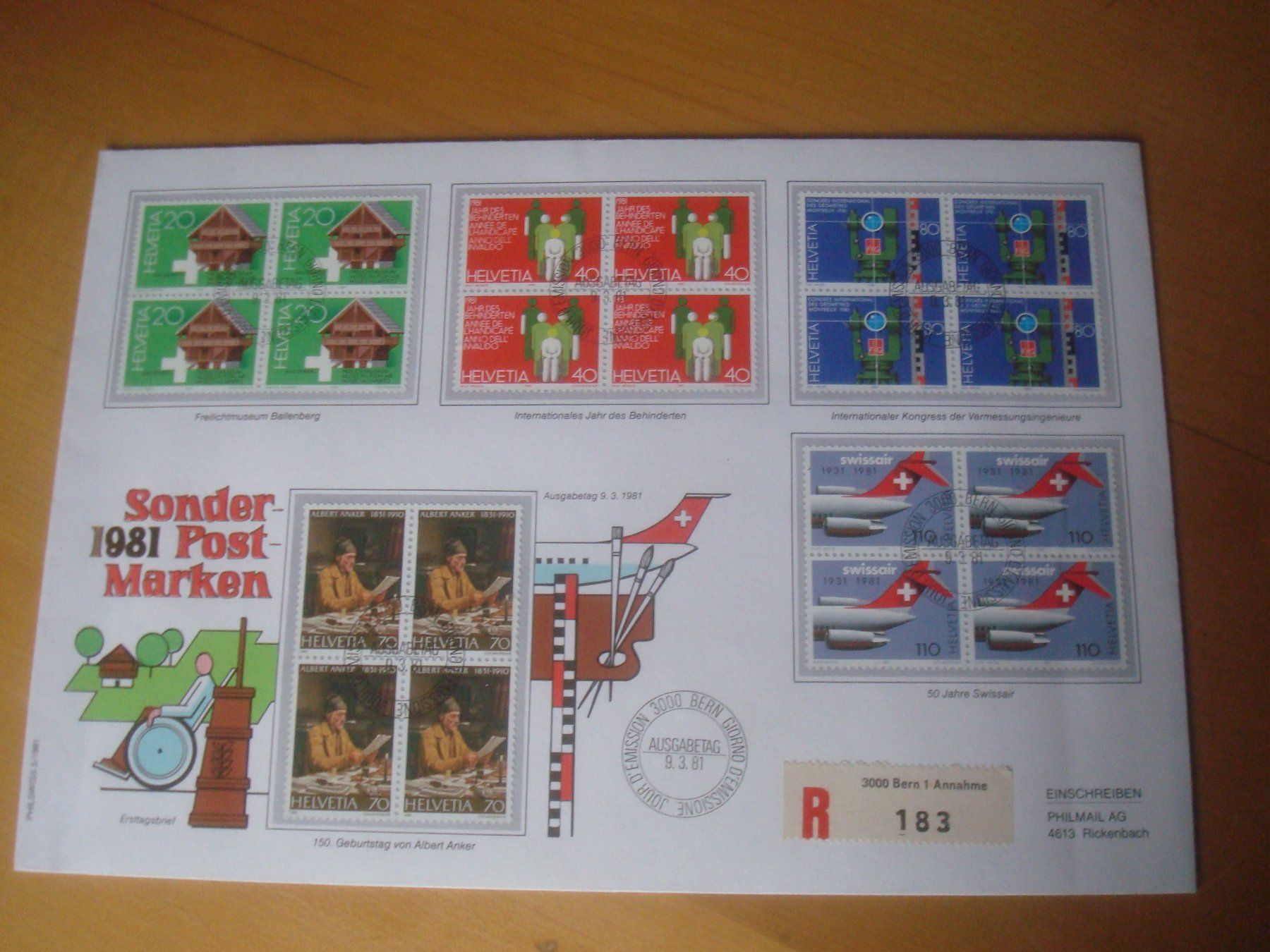 Tutti i francobolli: 1981 schöner Grossbrief Schweiz – Usato da Gordola venduto da Polentaefung