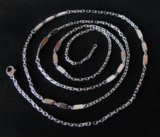 Rhodinierte Silber 925 Anker Halskette 81 cm / 3,0 mm