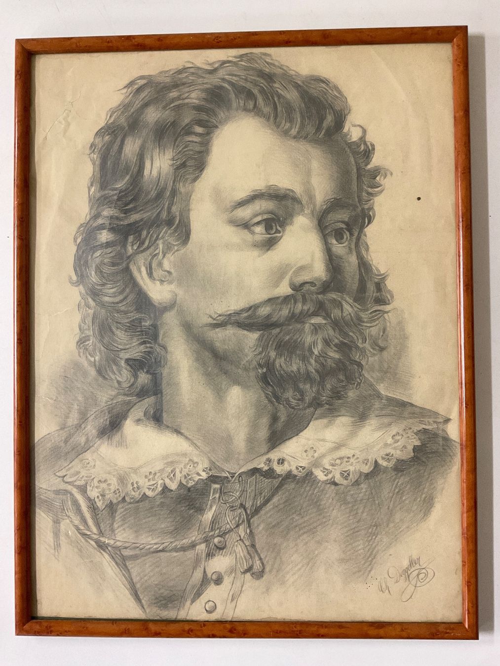 Gemälde: Kunst von Deggeller, Bleistiftzeichnung, ein Musketier? – Gebraucht aus Bern von vielerart