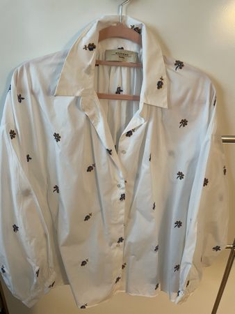 Weisse Bluse mit Stickereien Max Mara Weekend Gr. 42